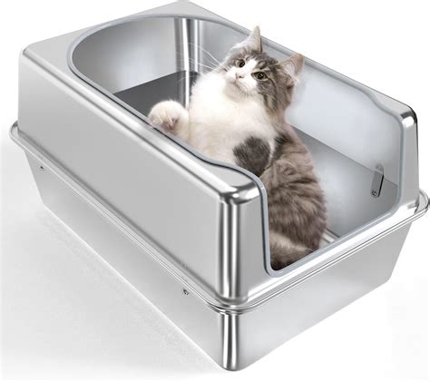 stainless steel litter box cat|stainless steel litter box huge.